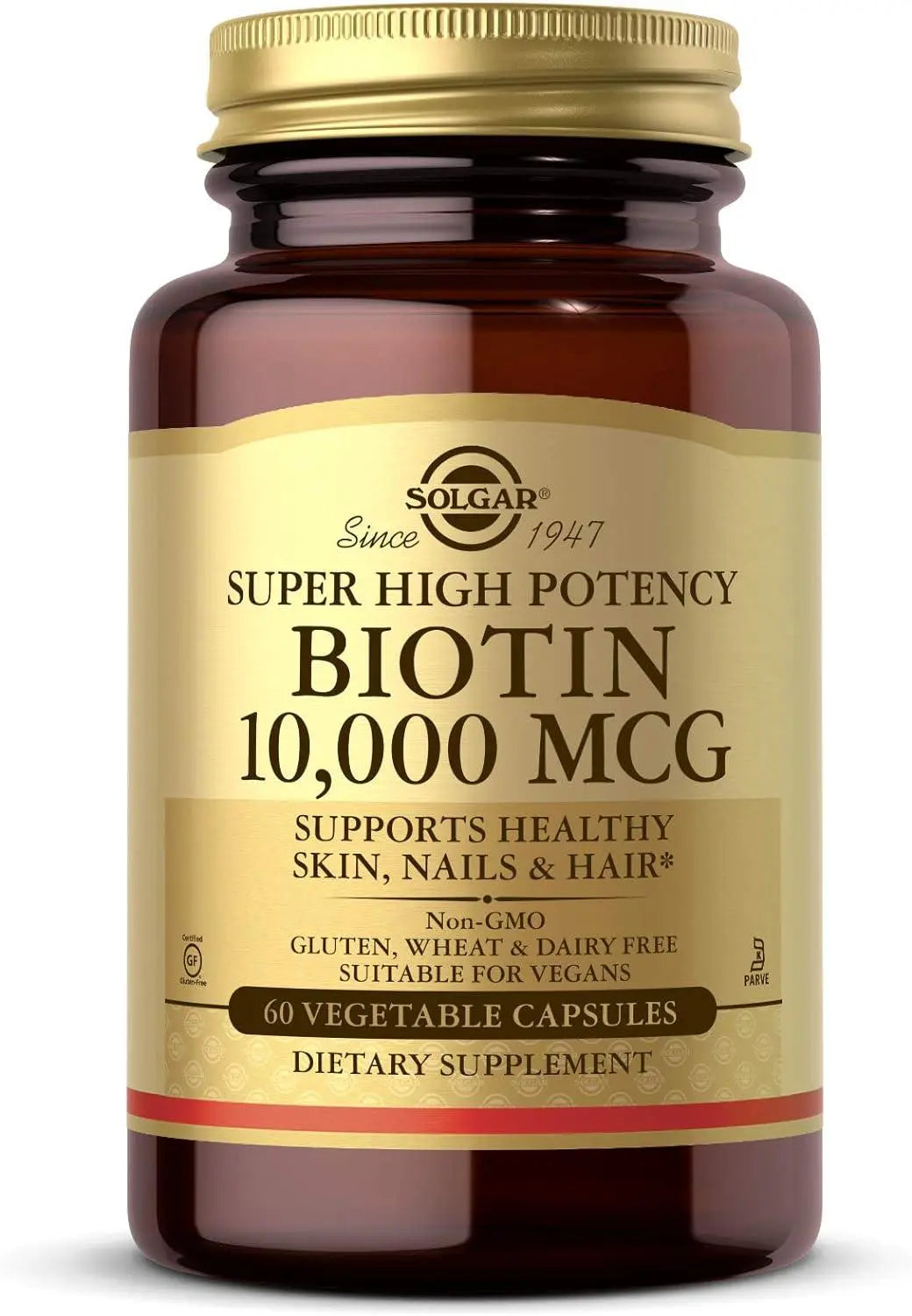 Solgar Biotin 10,000 Mcg, 60 Vegetable Capsules Solgar