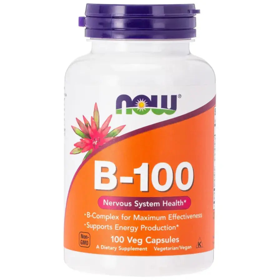 Now B-100 Vitamin B-Complex Capsules For Energy Production & Nervous System, Pack of 100's - www.plcgcc.com
