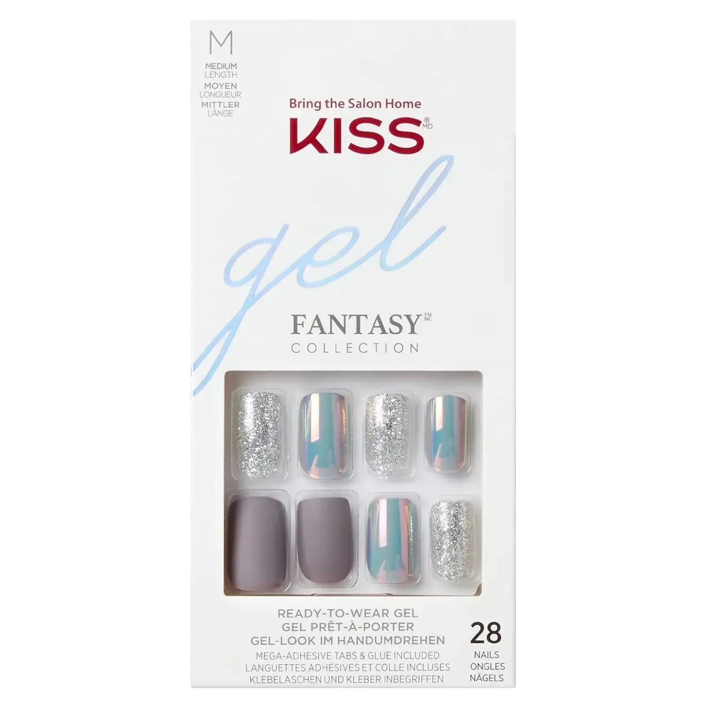 Kiss Glam Fantasy 3D Diamond Nails KGF06 Blue & Black 29g KISS