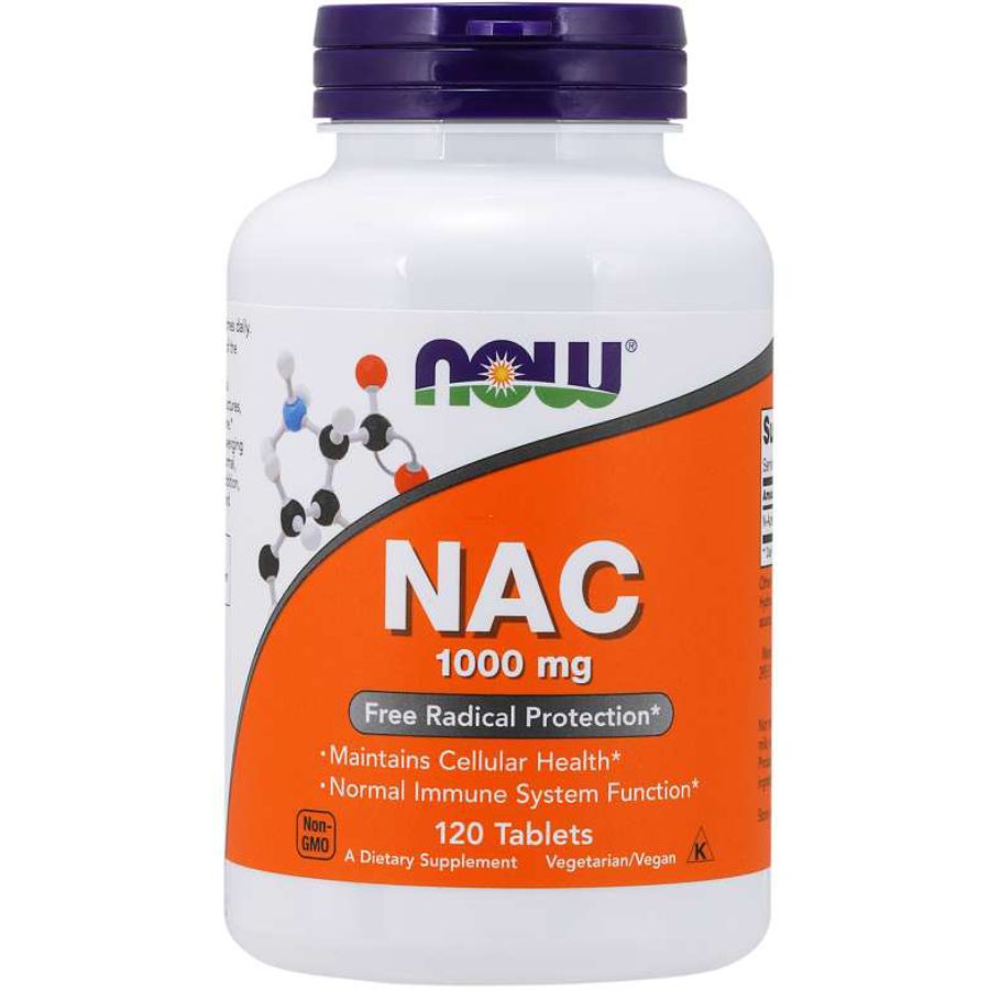 أقراص ناو فودز NAC بتركيز 1000 مجم، 120 قرصًا