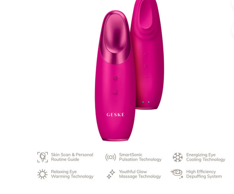 Geske SmartAppGuided 6-in-1 Warm & Cool Eye Energizer For Under-Eye Puffiness In Magenta Color geske