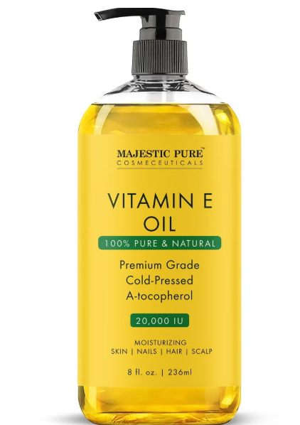 Vitamin E Oil - 236 ml| 100% Pure and Natural Cold Pressed Vitamin E oil for Skin, Scars, Face, Nails, Hair, Scalp | 20,000 IU | Non-GMO Verified | Hair & Body Oil | majestic pure
