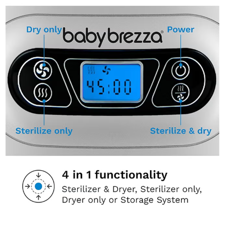 Baby Bottle Sterilizer And Dryer Machine – Electric Steam Sterilization - Universal Fit - Pacifiers, Glass, Plastic, and Newborn Feeding Bottles baby brezza