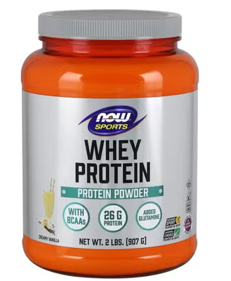 Now Sports Whey Protein Powder With BCAA's & Added Glutamine, Vanilla 2lbs.
