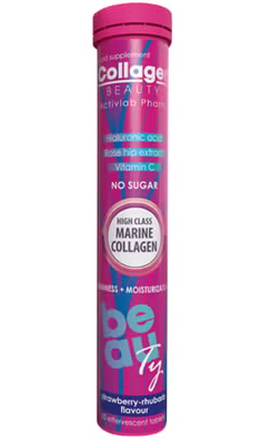 Activlab Pharma Collagen Beauty No Sugar Effervescent Tablets For Skin Firmness and Moisturization, Strawberry Flavor, Pack of 20's