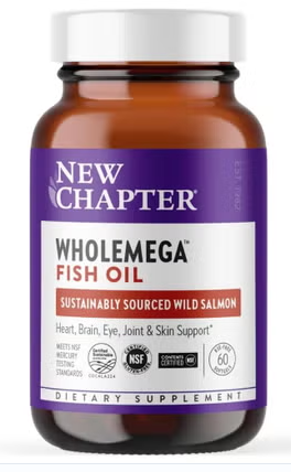 New Chapter Wholemega 1000mg Fish Oil Softgels, Pack of 60's