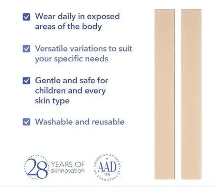 Biodermis EpiDerm Long Strip Natural Silicone Gel Sheeting For Scars, Size 3.6 *29cm - 1 Pair Biodermis