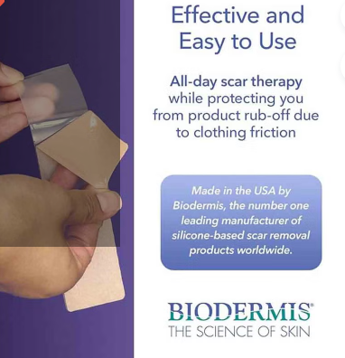 Biodermis EpiDerm Long Strip Natural Silicone Gel Sheeting For Scars, Size 3.6 *29cm - 1 Pair