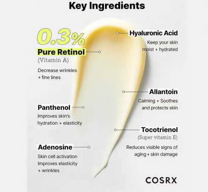 Cosrx The Retinol 0.3% Anti Aging Face Cream With Vitamin E & Panthenol 20ml