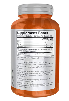 Now Sports MCT Oil 1000mg Softgel For Weight Management, Pack of 150's