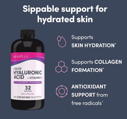 NeoCell Hyaluronic Acid Blueberry Liquid With Vitamin C For Skin & Joints 473ml