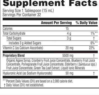 NeoCell Hyaluronic Acid Blueberry Liquid With Vitamin C For Skin & Joints 473ml