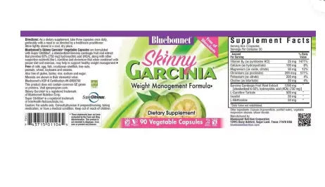 Bluebonnet Skinny Garcinia Weight Management Supplement Capsules, Pack of 90's Bluebonnet