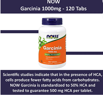 Now Garcinia 1000mg Vegetarian Tablets For Healthy Metabolism, Pack of 120's