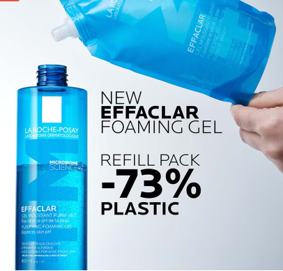 La Roche-Posay Effaclar Acne Foaming Purifying Gel Refill Pouch For Oily & Acne Prone Skin 400ml