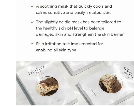 Skin1004 Madagascar Centella Watergel Sheet Ampoule Facial Mask, Pack of 25ml x 5's