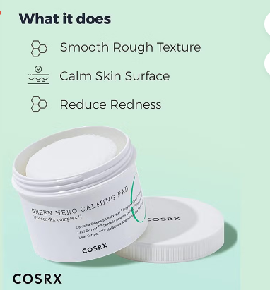 Cosrx One Step Green Hero Calming Pads, Pack of 70's
