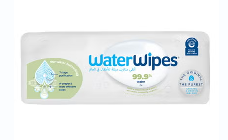 WaterWipes Plastic Free Textured Clean Toddler & Baby Wipes, 4 Packs Each of 60 Unscented Wet Wipes