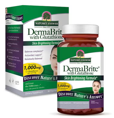 Nature's Answer DermaBrite With Glutathione Vegetarian Capsules For Skin Brightening, Pack of 60's