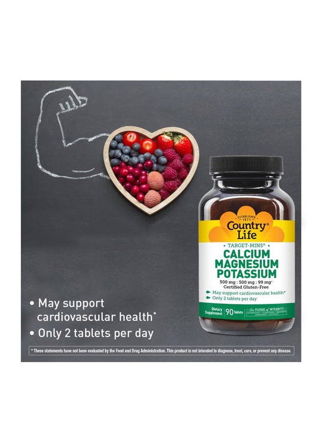 Country Life Calcium-Magnesium-Potassium - 90 Tablets Country Life