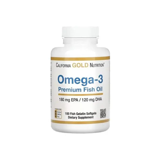 California Gold Nutrition Omega-3 With Premium Fish Oil - 100 Softgels California Gold Nutrition