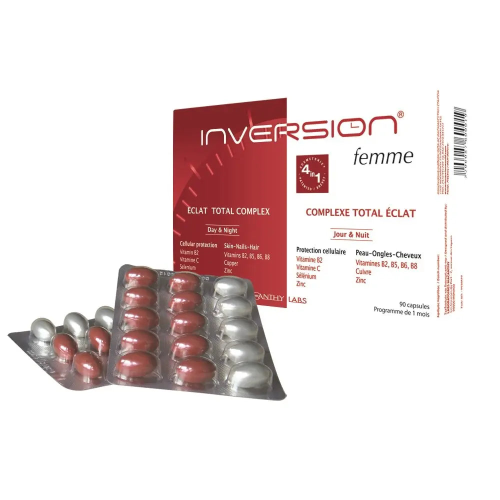 Inversion Femme Anti Aging Total Beauty an All in one Nutritional Anti-ageing Supplement for Skin, Hair, Nails and Your Figure 90 Capsules Inversion