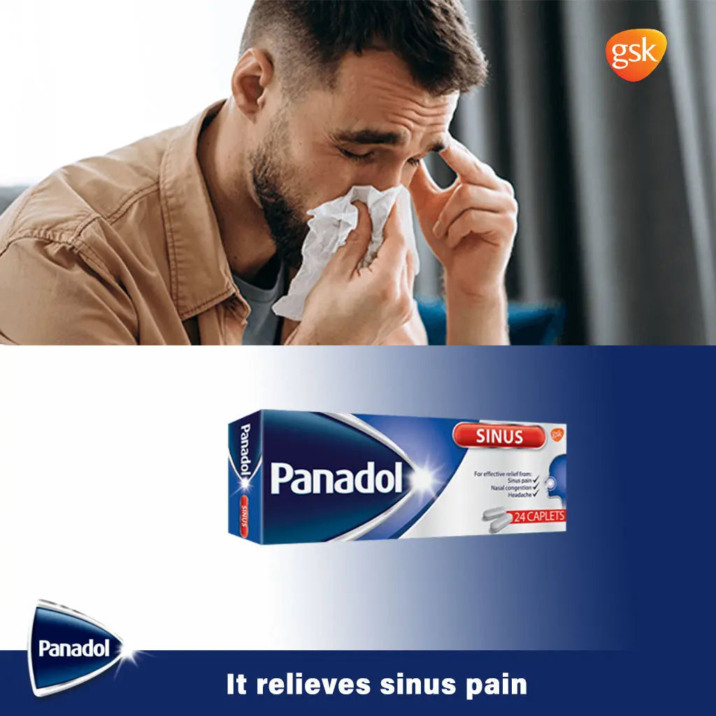 Panadol Sinus Caplet For Sinus Pain, Nasal Congestion & Headache, Pack of 24's Panadol