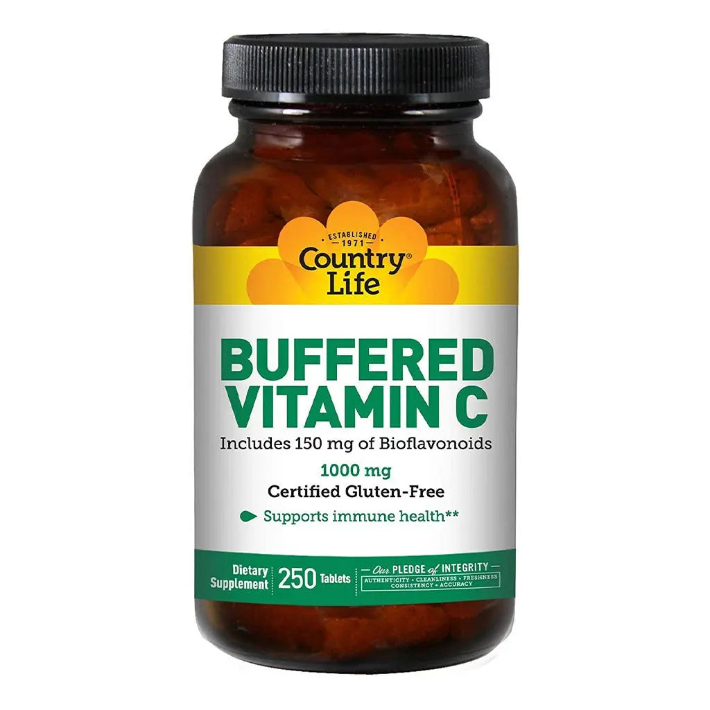 Country Life Buffered Vitamin C 1000 mg Tablets For Immunity, Pack of 250's Country Life