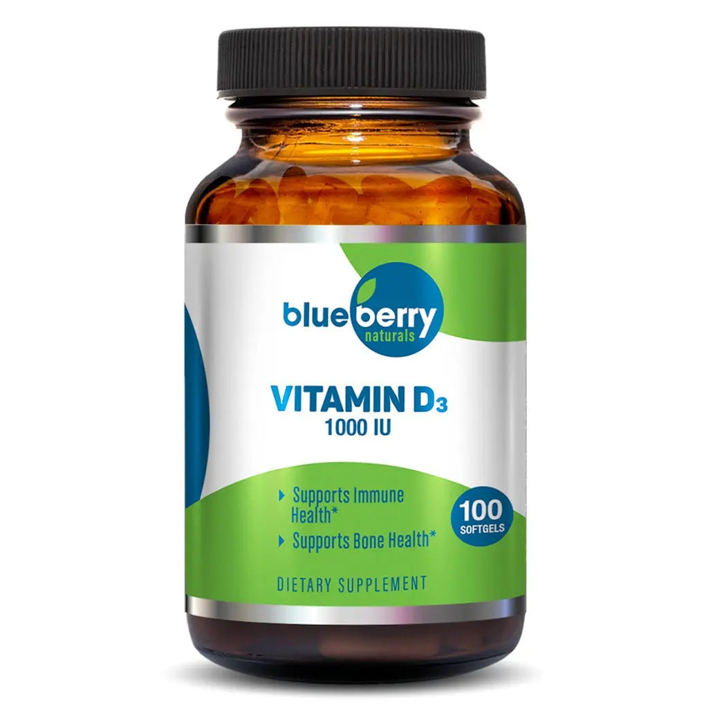 Blueberry Naturals Vitamin D3 1000 IU Softgels 100's Blueberry Naturals