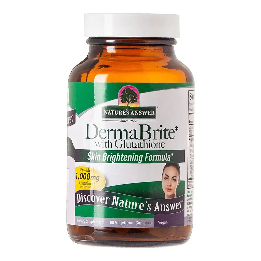 Nature's Answer DermaBrite With Glutathione Vegetarian Capsules For Skin Brightening, Pack of 60's Nature's Answer