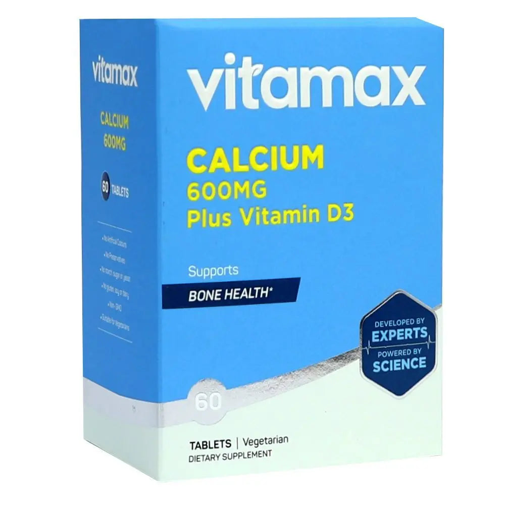 Vitamax Calcium 600 mg + Vitamin D3 400IU Tablets For Bone Health, Pack of 60's Vitamax
