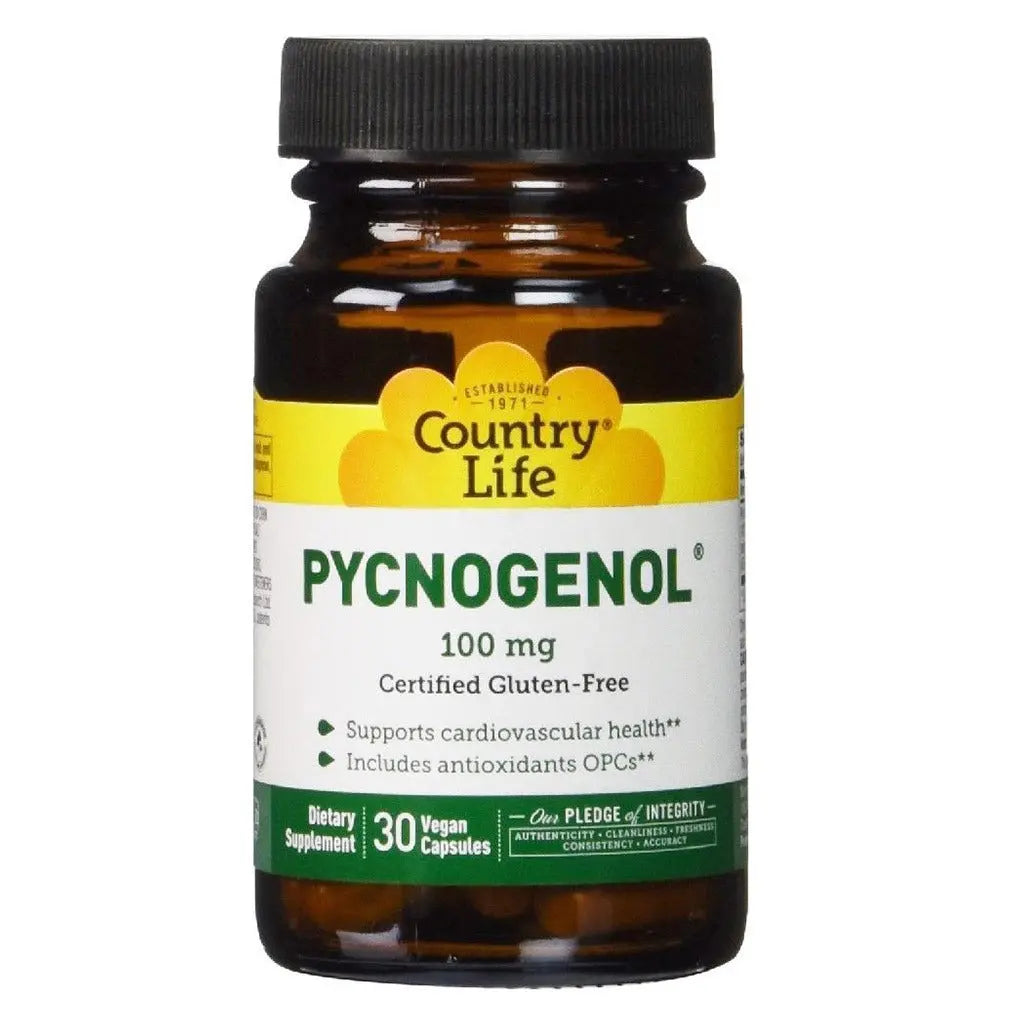 Country Life Pycnogenol 100mg Antioxidant Vegan Capsules, Pack of 30's Country Life