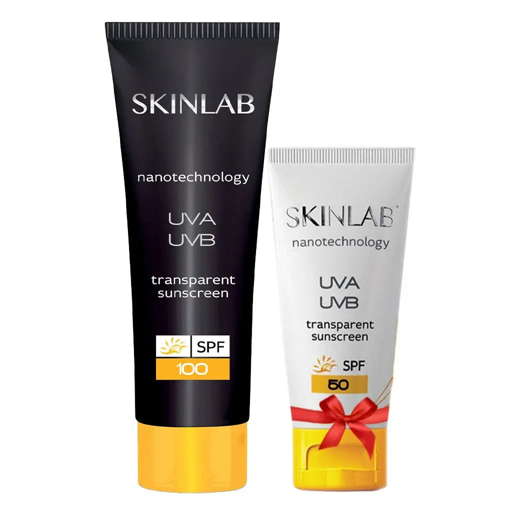 Skinlab UVA/UVB SPF50 Sunscreen 100 mL + Skinlab UVA/UVB SPF50 Transparent Sunscreen 50 mL FREE PROMO PACK Skinlab
