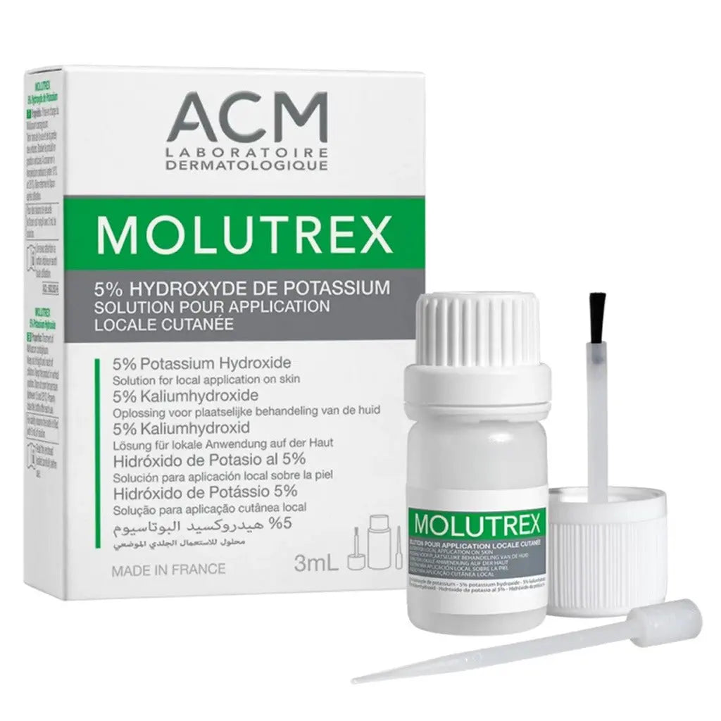 ACM Molutrex 5% Potassium Hydroxide Topical Solution For Molluscum Contagiosum 3ml ACM