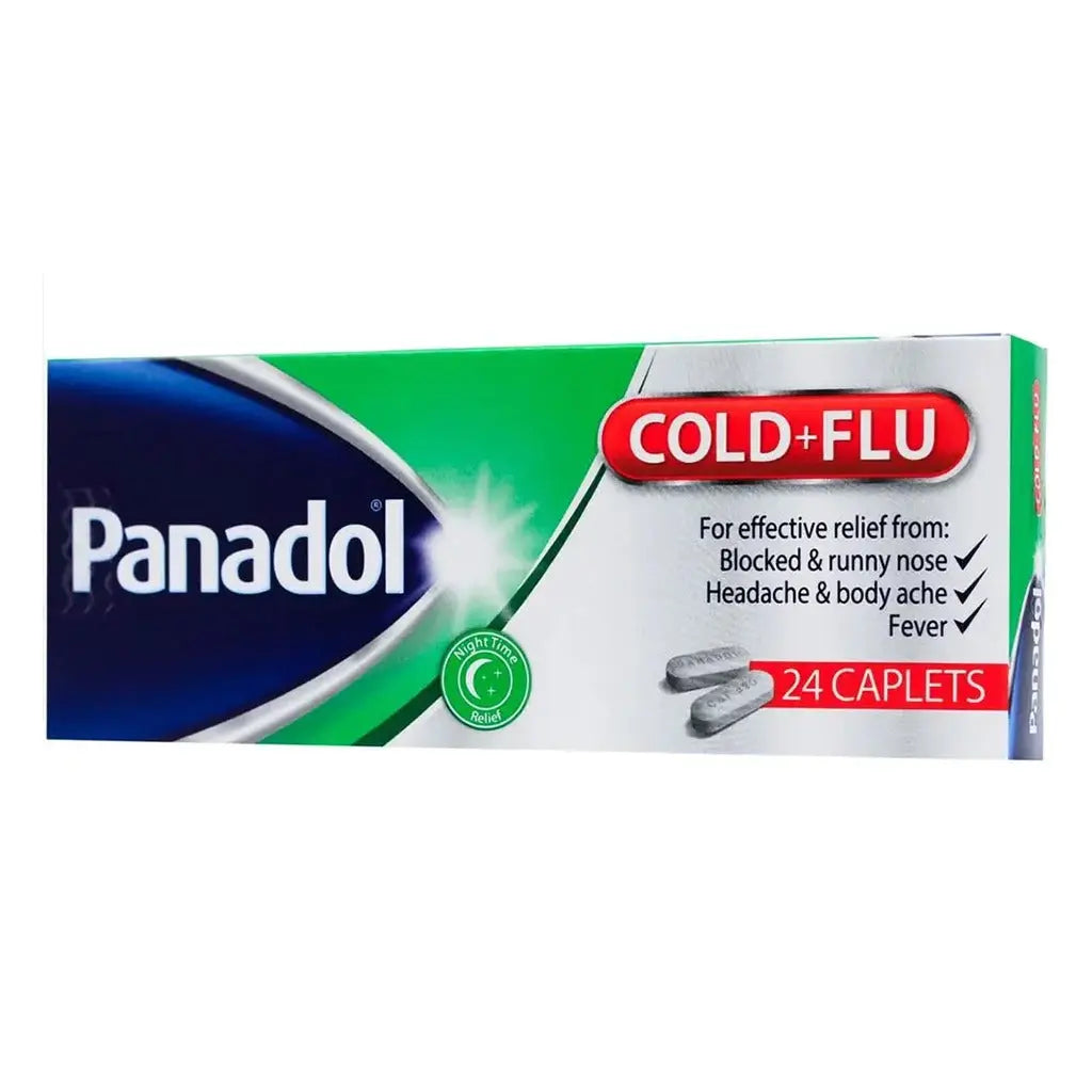 Panadol Cold & Flu Night Caplets For Fever, Cold & Flu Symptoms, Pack of 24's Panadol