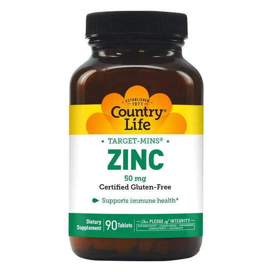 Country Life Zinc Target-Mins® 50 mg Tablets For Immune Health, Pack of 90's Country Life