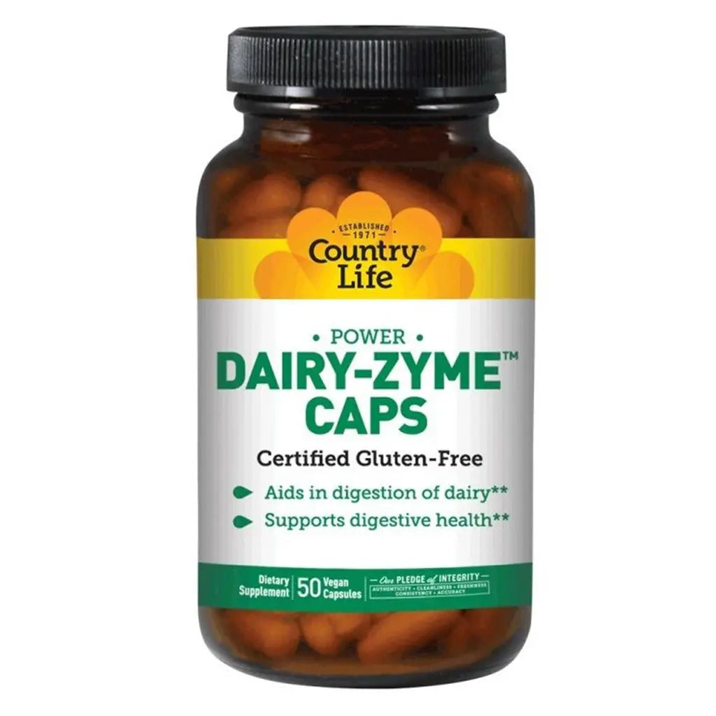 Country Life Power Dairy-Zyme Digestive Enzyme Supplement Capsules, Pack of 50 's Country Life