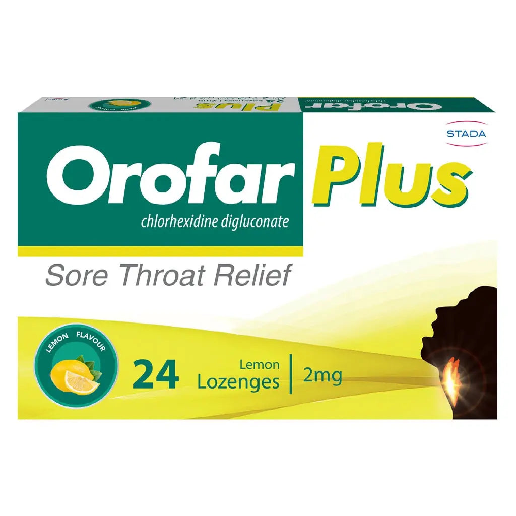 Orofar Plus Sore Throat Relief Lozenges, Lemon Flavour, Pack of 24's Orofar