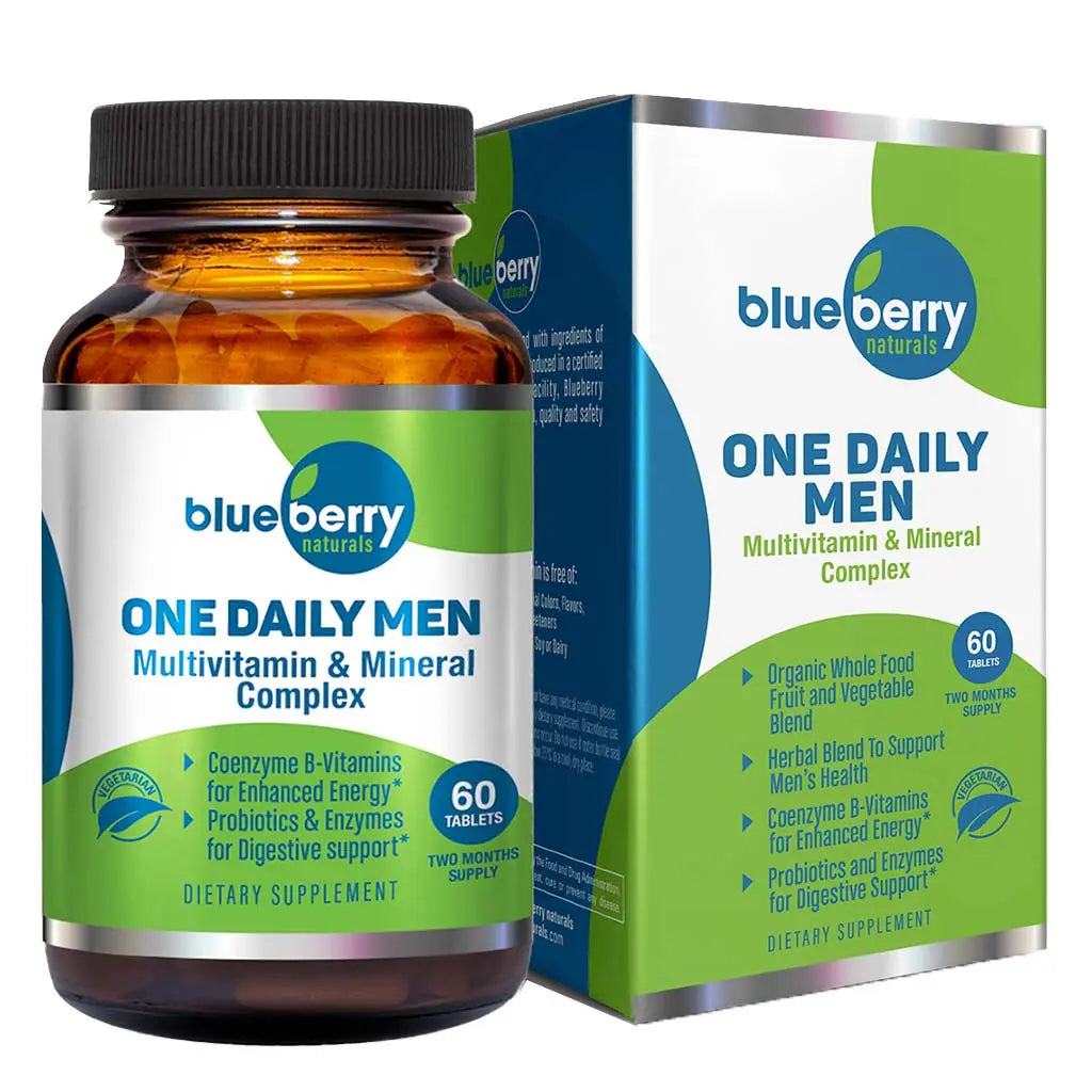 Blueberry Naturals One Daily Men's Multivitamins & Minerals Tablets, Pack of 60's Blueberry Naturals