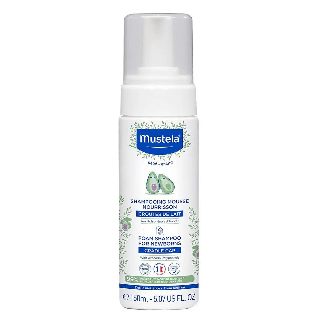 Mustela Baby Cradle Cap Foam Shampoo For Newborn, Tear-Free & Fragrance-Free 150ml Mustela