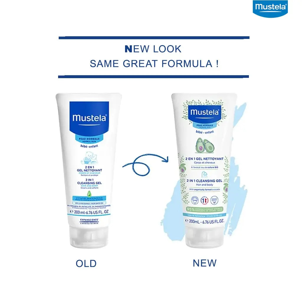 Mustela Baby 2 in 1 Cleansing Gel For Hair & Body 200 mL Mustela