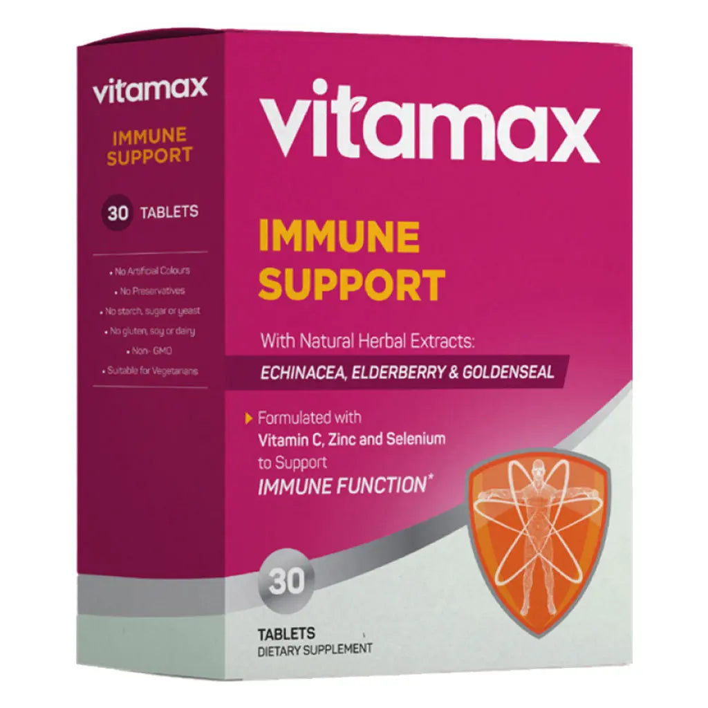 Vitamax Immune Support Tablets With Echinacea, Elderberry & Goldenseal, Pack of 30's Vitamax