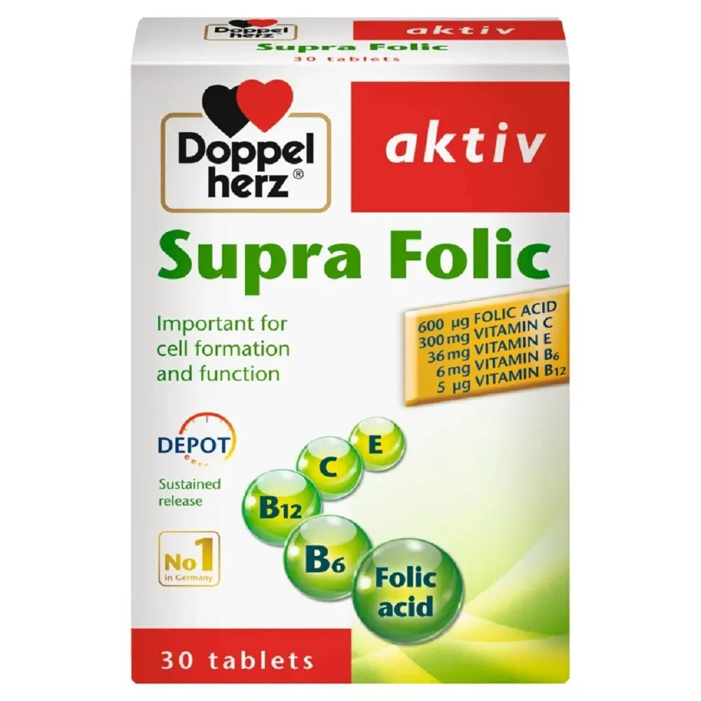 Doppelherz aktiv Supra Folic Multivitamin Supplement Tablets, Pack of 30's Doppelherz