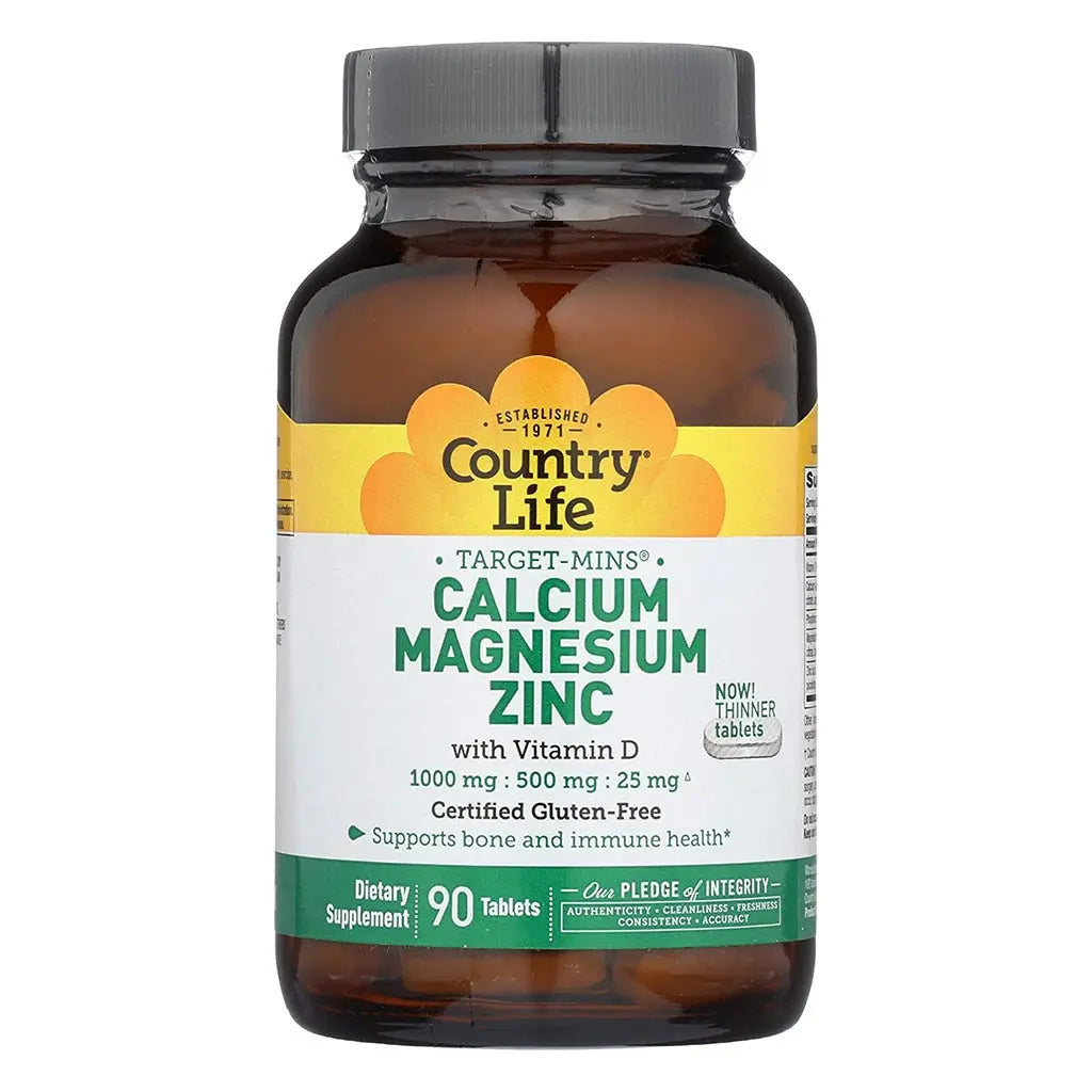 Country Life Calcium Magnesium & Zinc Tablet With Vitamin D For Bone & Immune Health, Pack of 90's Country Life