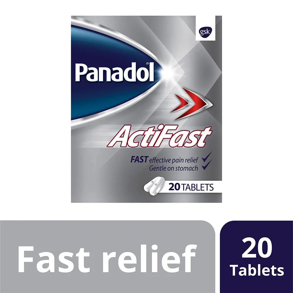 Panadol Actifast Paracetamol 500mg Tablets For Fever And Pain Relief, Pack of 20's Panadol