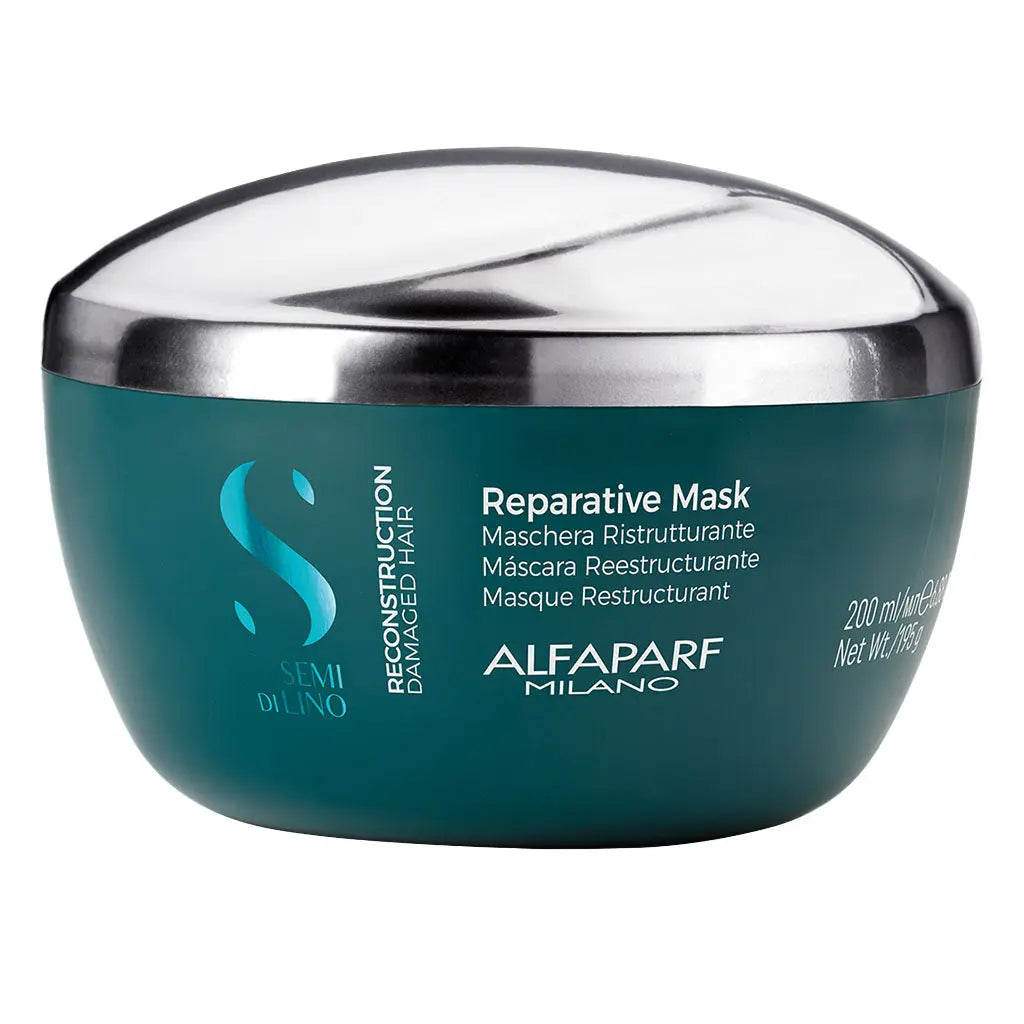 Alfaparf Milano Semi Di Lino Reparative Sulfate Free Hair Mask, Professional Reconstruction Treatment For Damaged Hair 200ml Alfaparf