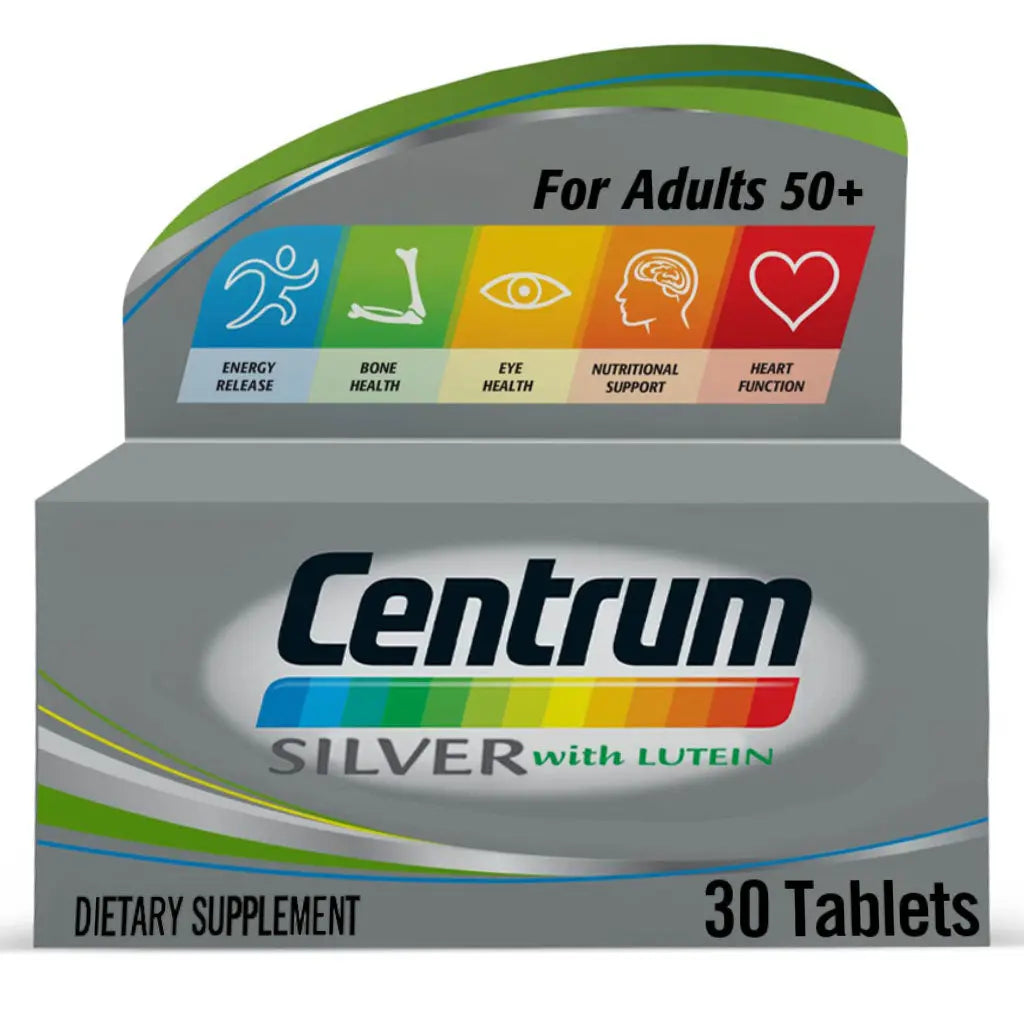 Centrum Silver With Lutein 50+ Adult Multivitamin Supplement Tablets, Pack of 30's Centrum