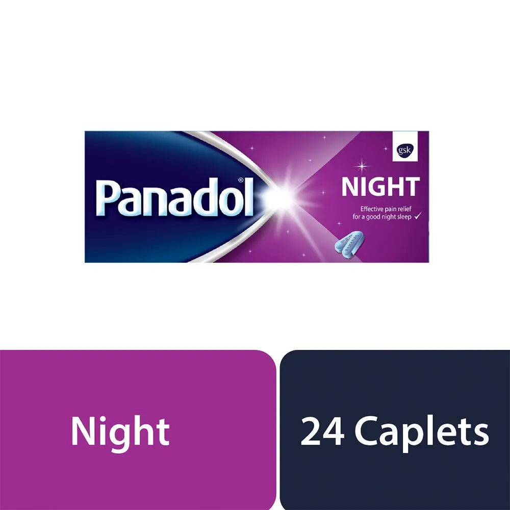 Panadol Night Caplets For Fever & Pain Relief, Pack of 24's Panadol
