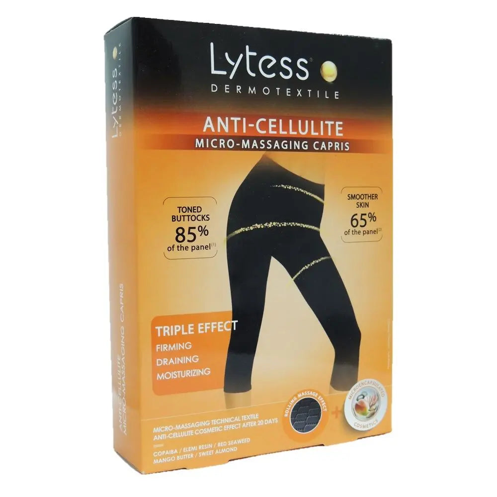 Lytess Anti-Cellulite Micro-Massaging Capris Black L/XL PF00808A Lytess