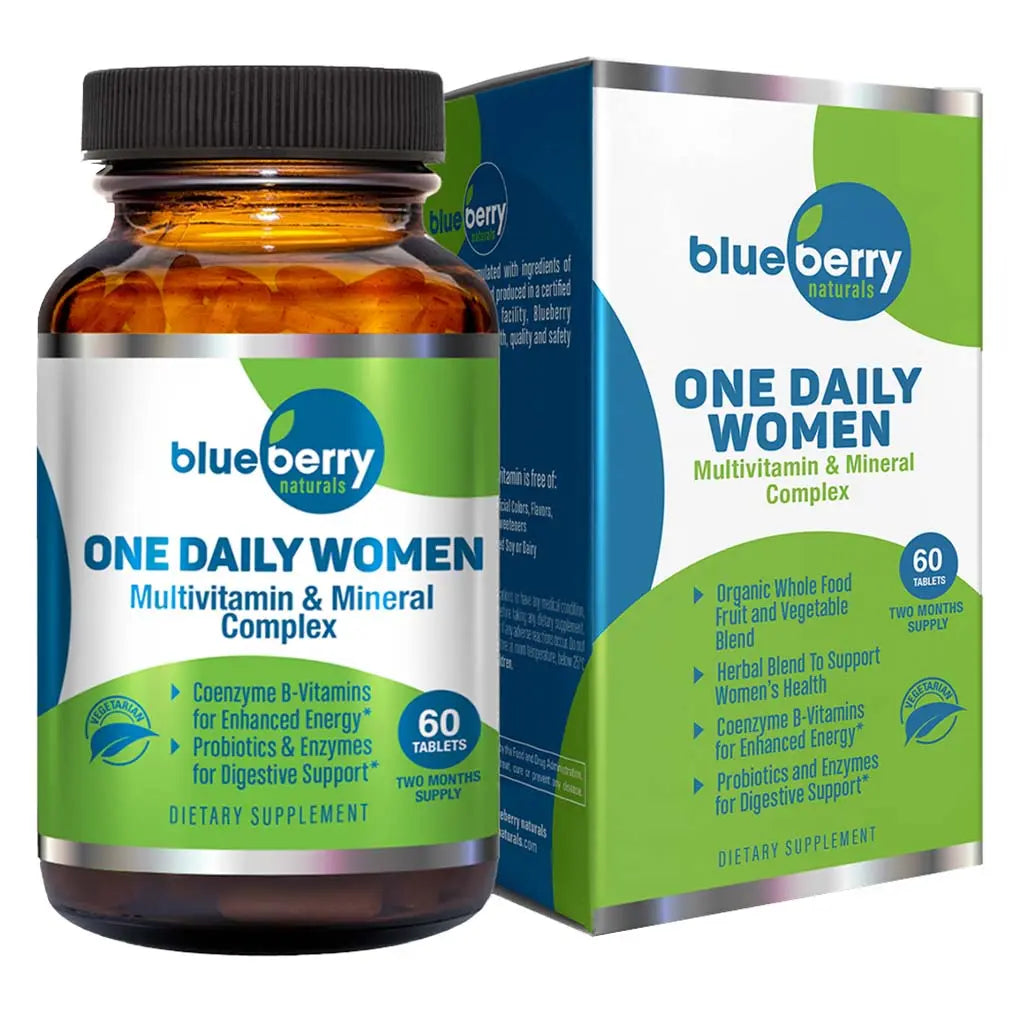 Blueberry Naturals One Daily Women's Multivitamins & Minerals Tablets, Pack of 60's Blueberry Naturals